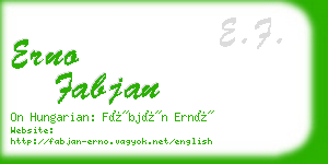 erno fabjan business card